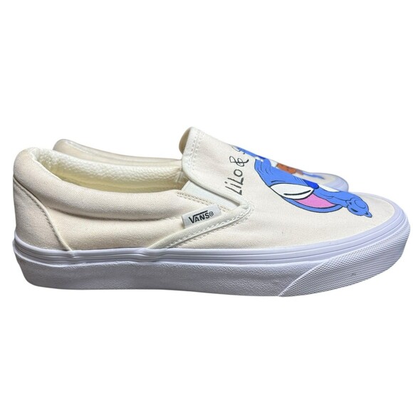 Lilo & Stitch Hand Painted Stitch Slip On White Vans White Women’s 9‎  Slip On - Picture 5 of 10